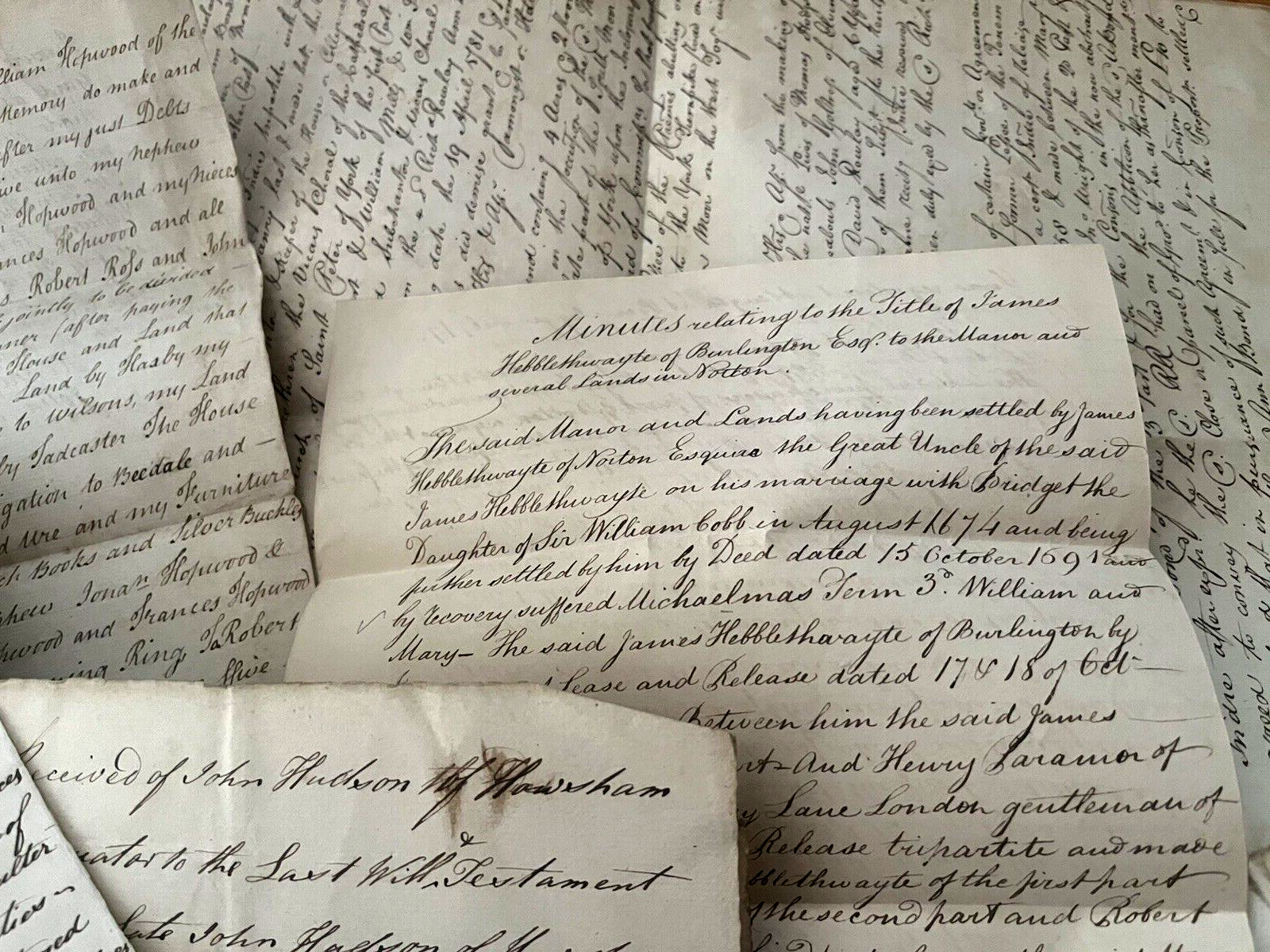 AUTHENTIC HANDWRITTEN PAPER DOCUMENT IN ENGLISH from 1700s