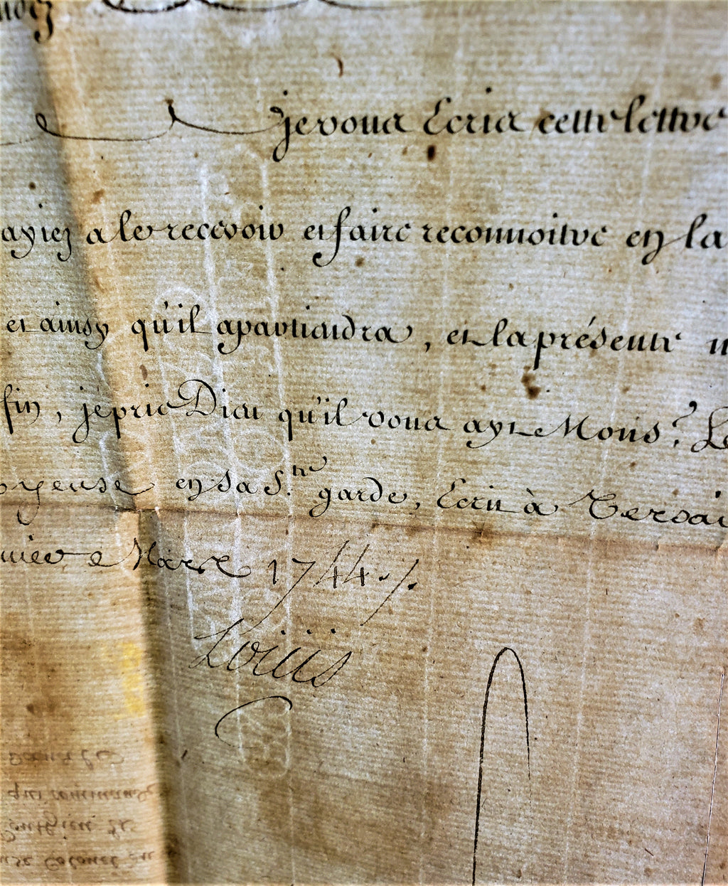 1700s Authentic Hand-Signed Manuscript by King Louis of France | 18th-Century Historical Autograph