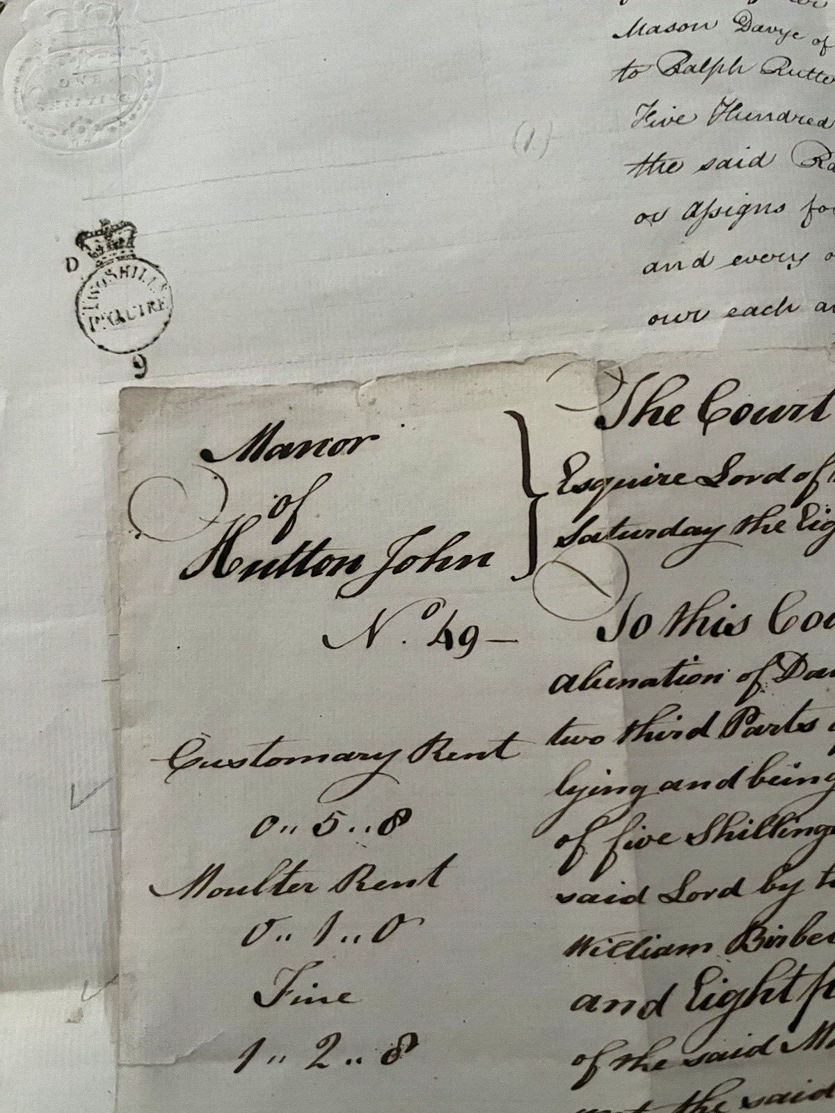 AUTHENTIC HANDWRITTEN PAPER DOCUMENT IN ENGLISH from 1700s