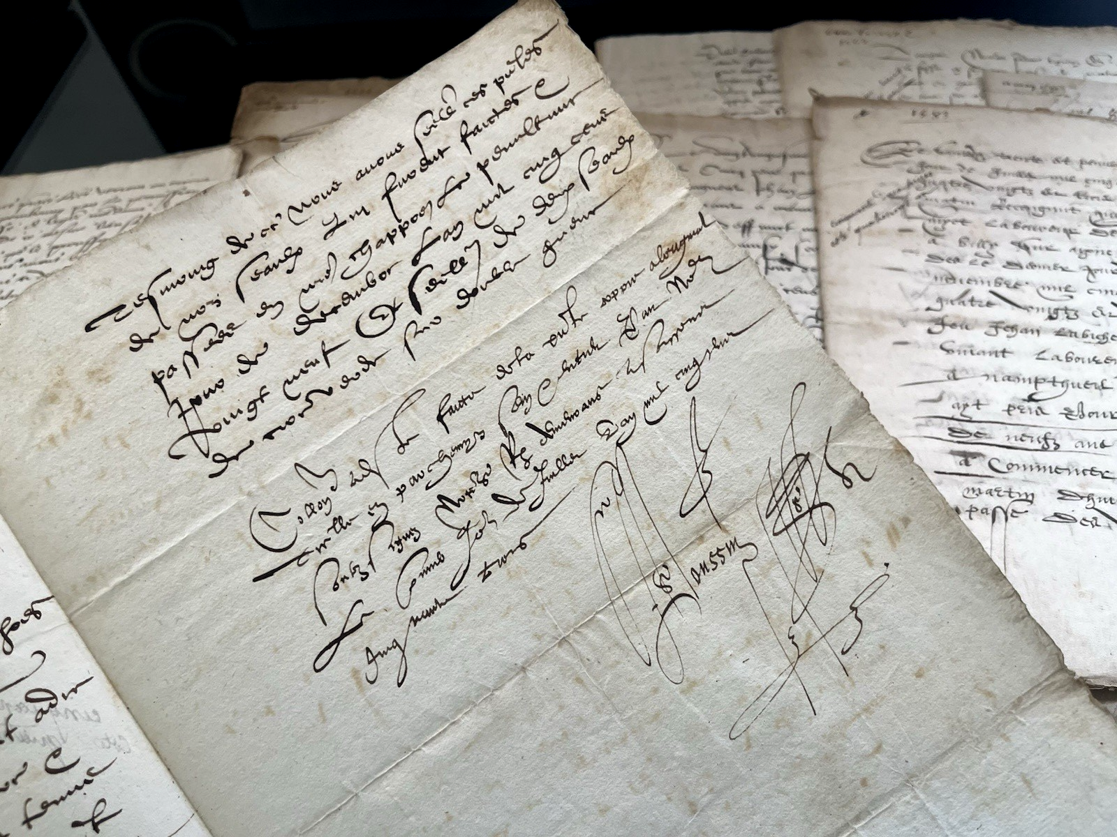 AUTHENTIC RENAISSANCE ERA WATERMARKED PAPER MANUSCRIPT from 1500s