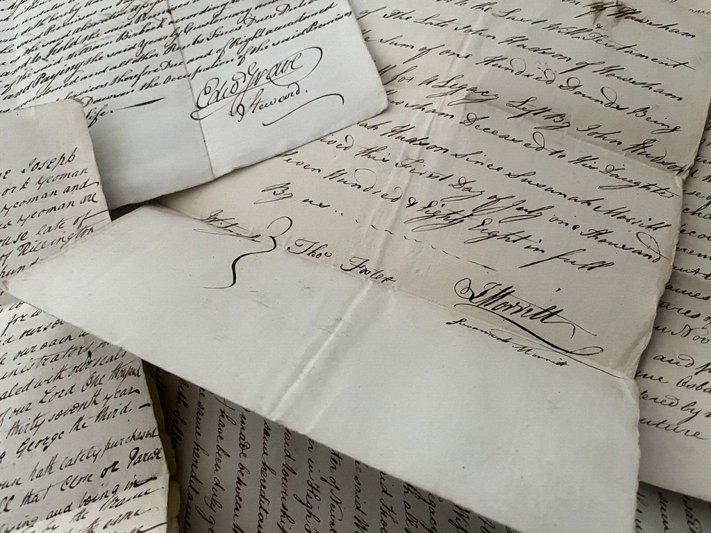 AUTHENTIC HANDWRITTEN PAPER DOCUMENT IN ENGLISH from 1700s