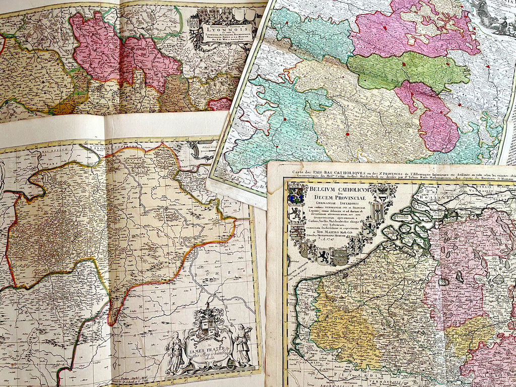 AUTHENTIC LARGE COLOR MAP FROM 18TH CENTURY - Museum Grade Quality