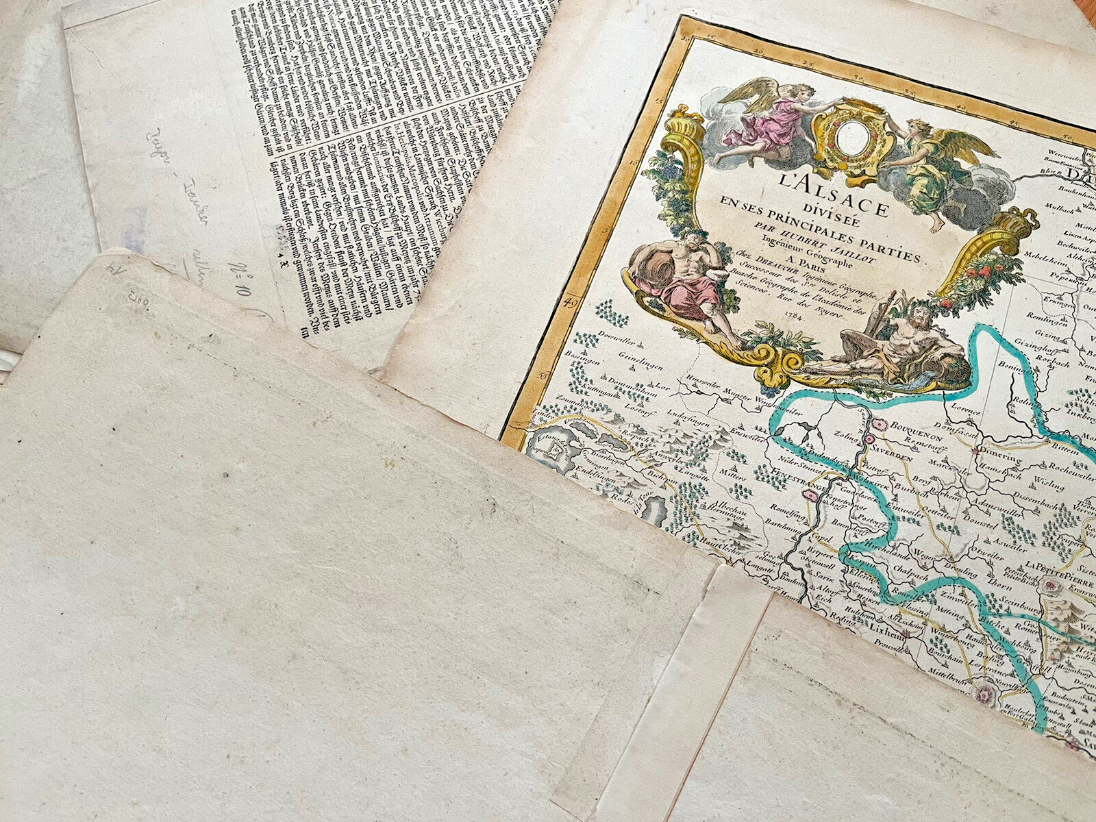 AUTHENTIC LARGE COLOR MAP FROM 18TH CENTURY - Museum Grade Quality