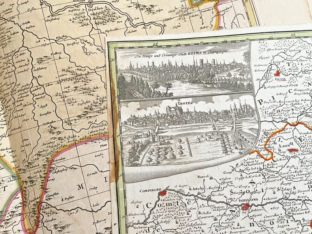 AUTHENTIC LARGE COLOR MAP FROM 18TH CENTURY - Museum Grade Quality