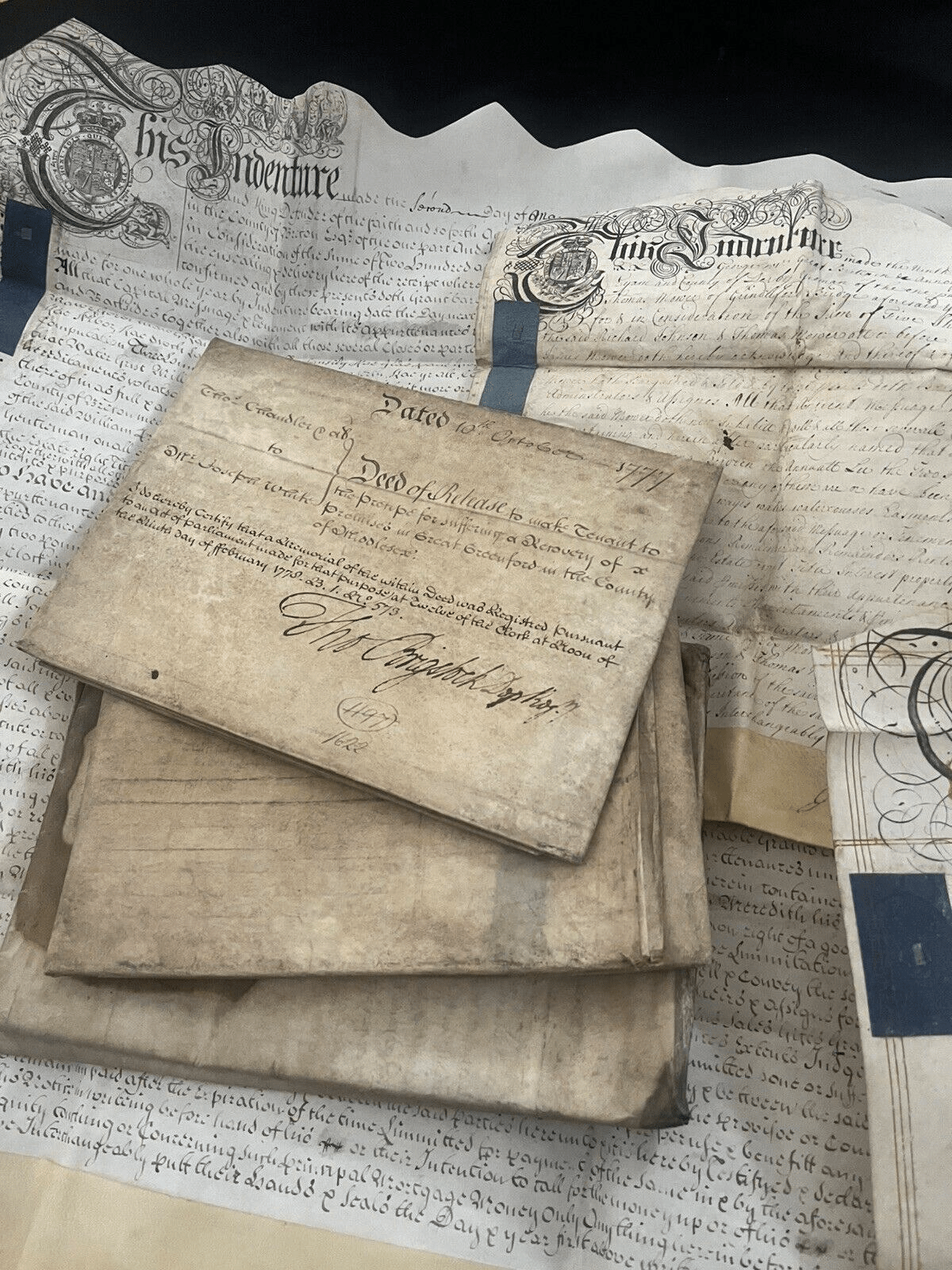 AUTHENTIC AUTOGRAPHED, STAMPED AND SEALED PARCHMENT Vellum in English from 1700s | Antiques > Manuscripts | Antique Books & Manuscripts | Antique Books & Manuscripts | Rare Historical Documents Worldwide