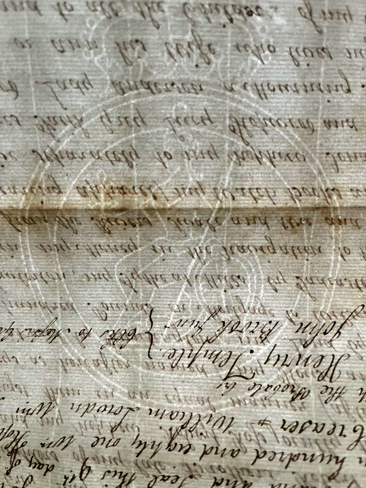 AUTHENTIC HANDWRITTEN PAPER DOCUMENT IN ENGLISH from 1700s
