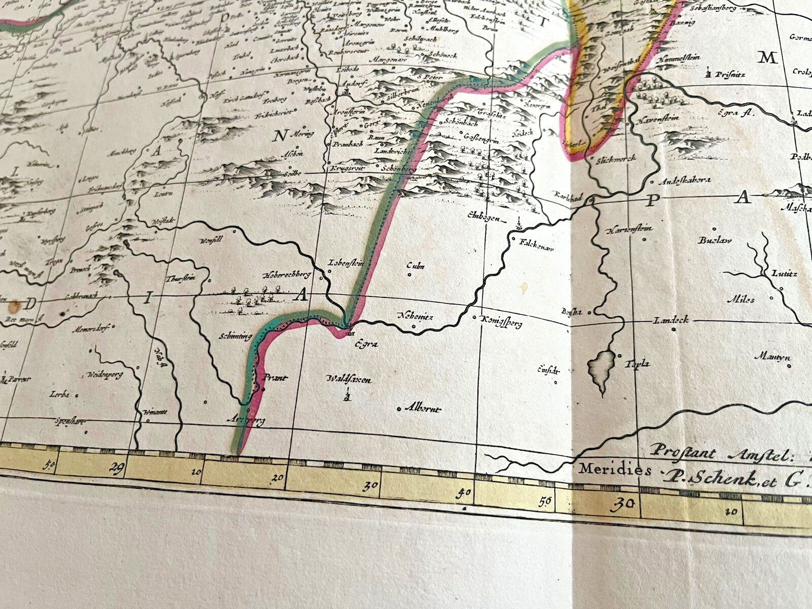 AUTHENTIC LARGE COLOR MAP FROM 18TH CENTURY - Museum Grade Quality