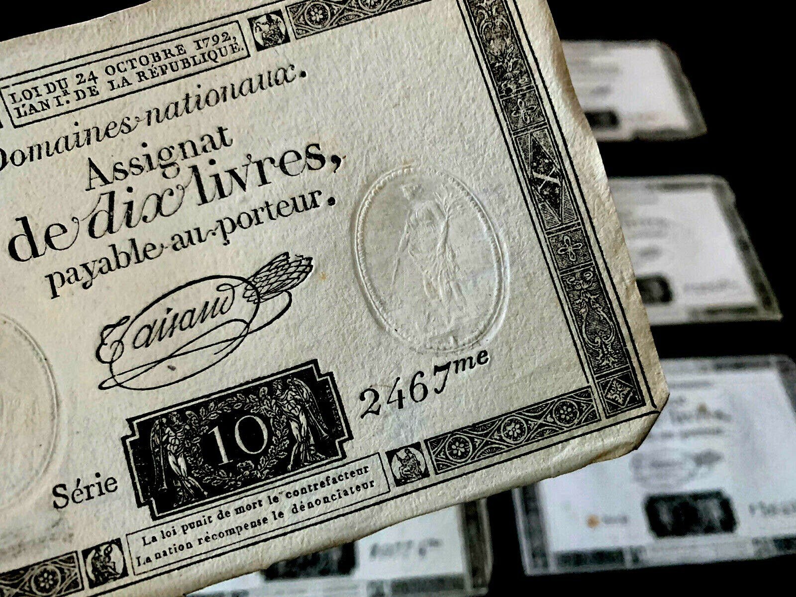 FRENCH REVOLUTION MONEY 1792 | Antiques > Manuscripts | Antique Books & Manuscripts | Antique Books & Manuscripts | Rare Historical Documents Worldwide