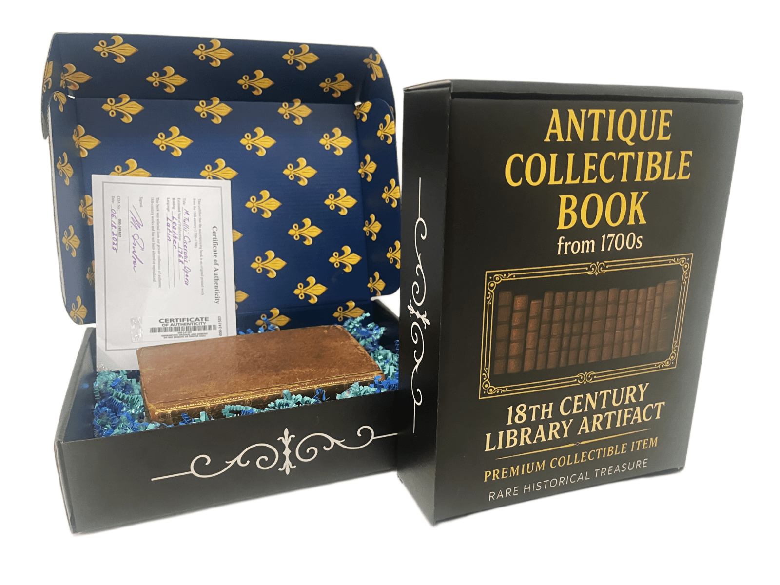 Old Book from 1700s - Luxury Gift Box - with Certificate of Authenticity | Books & Magazines > Antiquarian & Collectible | Antique Books & Manuscripts | Antique Books & Manuscripts | Rare Historical Documents Worldwide