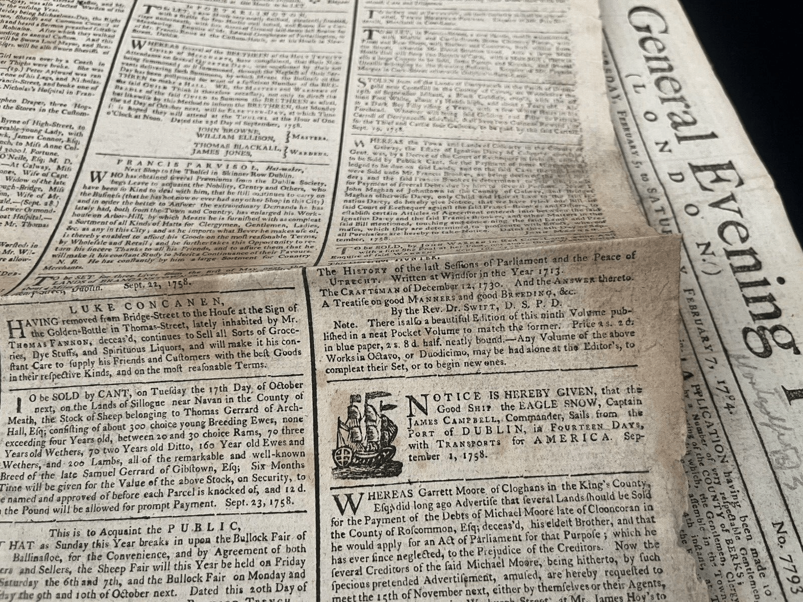 OLD NEWSPAPER FROM 1700s - Stock Prices, Historical Events, Trade, Economy, Wars | Books & Magazines > Antiquarian & Collectible | Antique Books & Manuscripts | Antique Books & Manuscripts | Rare Historical Documents Worldwide