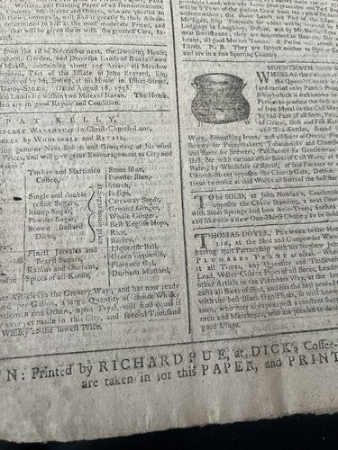 OLD NEWSPAPER FROM 1700s - Stock Prices, Historical Events, Trade, Economy, Wars | Books & Magazines > Antiquarian & Collectible | Antique Books & Manuscripts | Antique Books & Manuscripts | Rare Historical Documents Worldwide