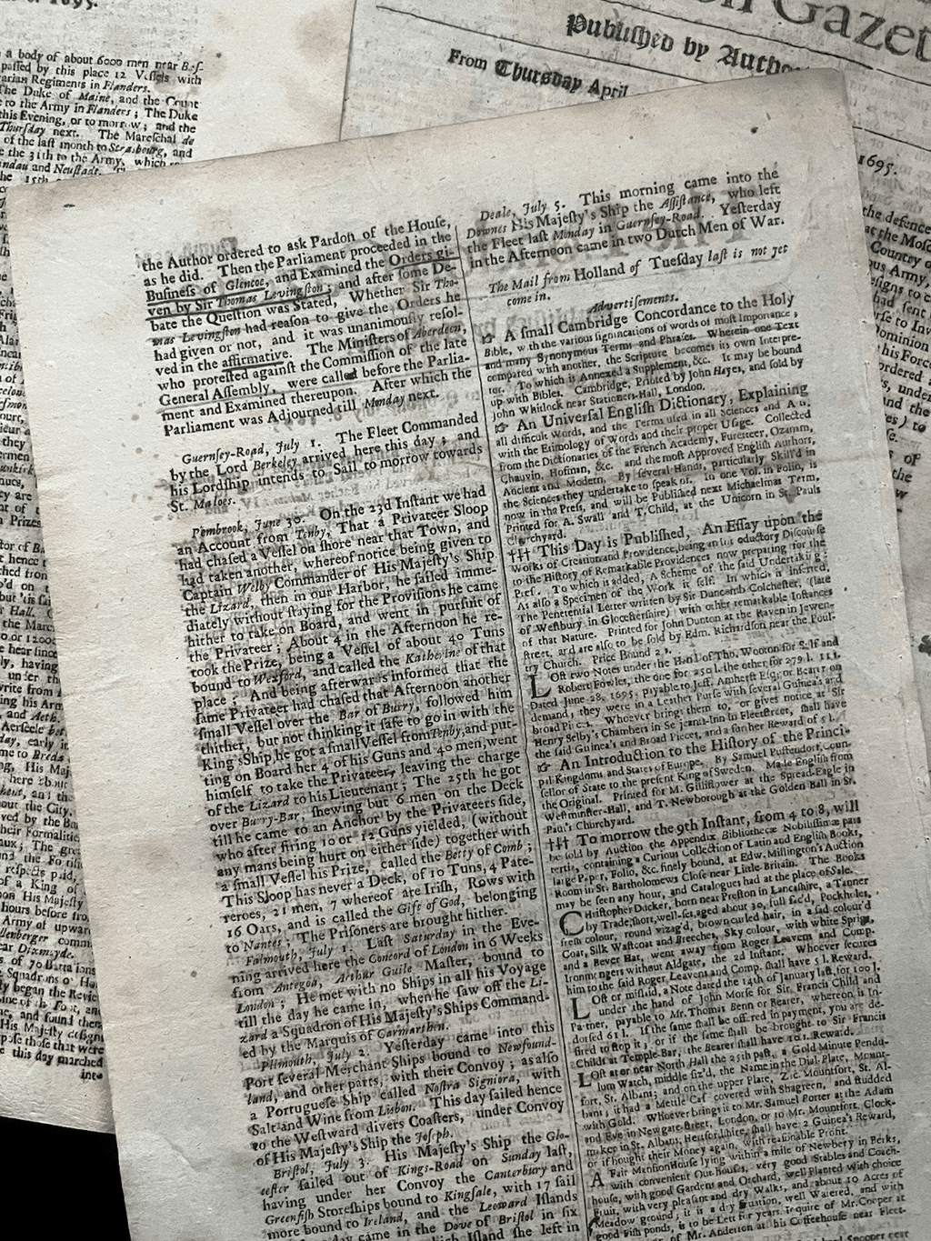 THE OLDEST NEWSPAPER IN THE WORLD - The London Gazette 1600s Editions | Books & Magazines > Antiquarian & Collectible | Antique Books & Manuscripts | Antique Books & Manuscripts | Rare Historical Documents Worldwide