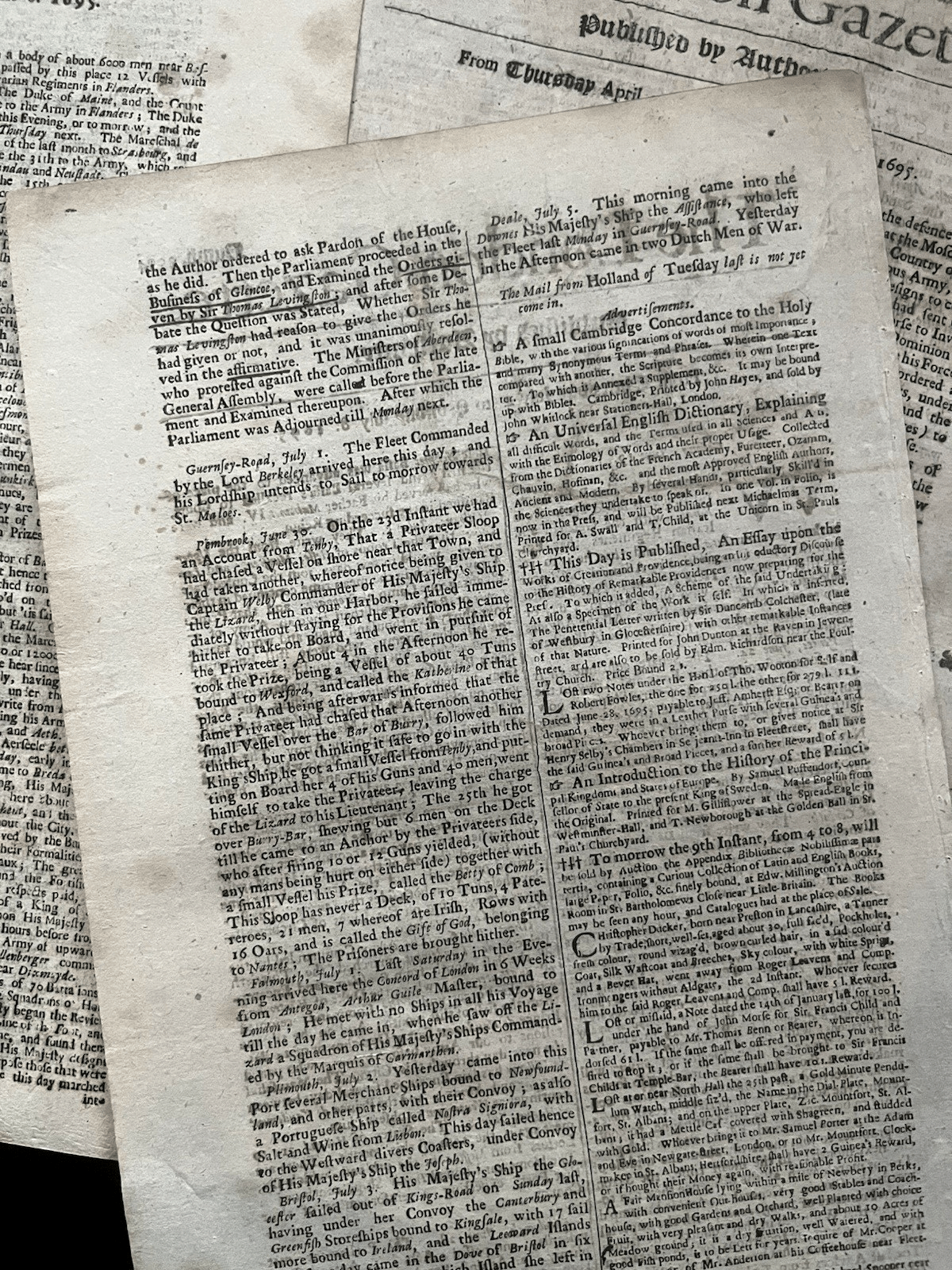 THE OLDEST NEWSPAPER IN THE WORLD - The London Gazette 1600s Editions | Books & Magazines > Antiquarian & Collectible | Antique Books & Manuscripts | Antique Books & Manuscripts | Rare Historical Documents Worldwide