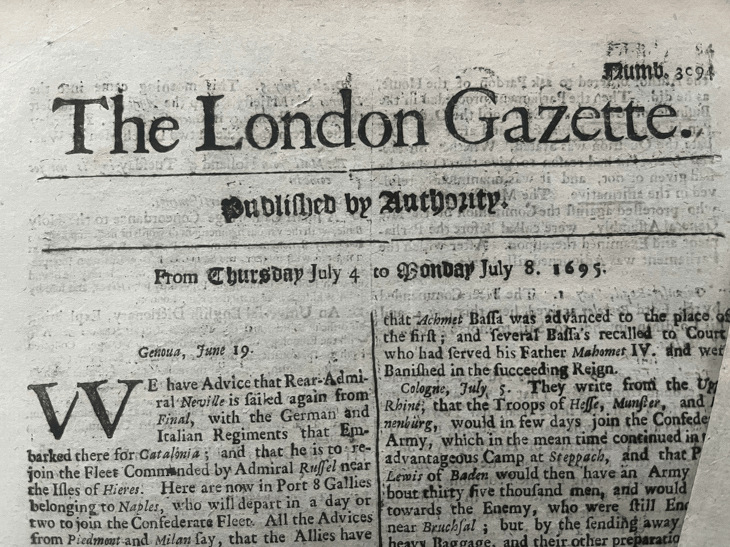 THE OLDEST NEWSPAPER IN THE WORLD - The London Gazette 1600s Editions | Books & Magazines > Antiquarian & Collectible | Antique Books & Manuscripts | Antique Books & Manuscripts | Rare Historical Documents Worldwide