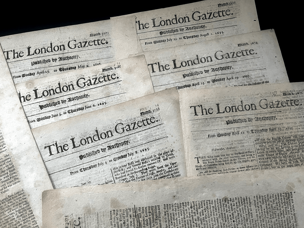 THE OLDEST NEWSPAPER IN THE WORLD - The London Gazette 1600s Editions | Books & Magazines > Antiquarian & Collectible | Antique Books & Manuscripts | Antique Books & Manuscripts | Rare Historical Documents Worldwide